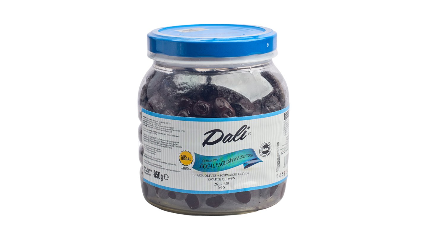 Dali Oliwki czarne z pestkami 850g Dali Oliwki czarne z pestkami 850g