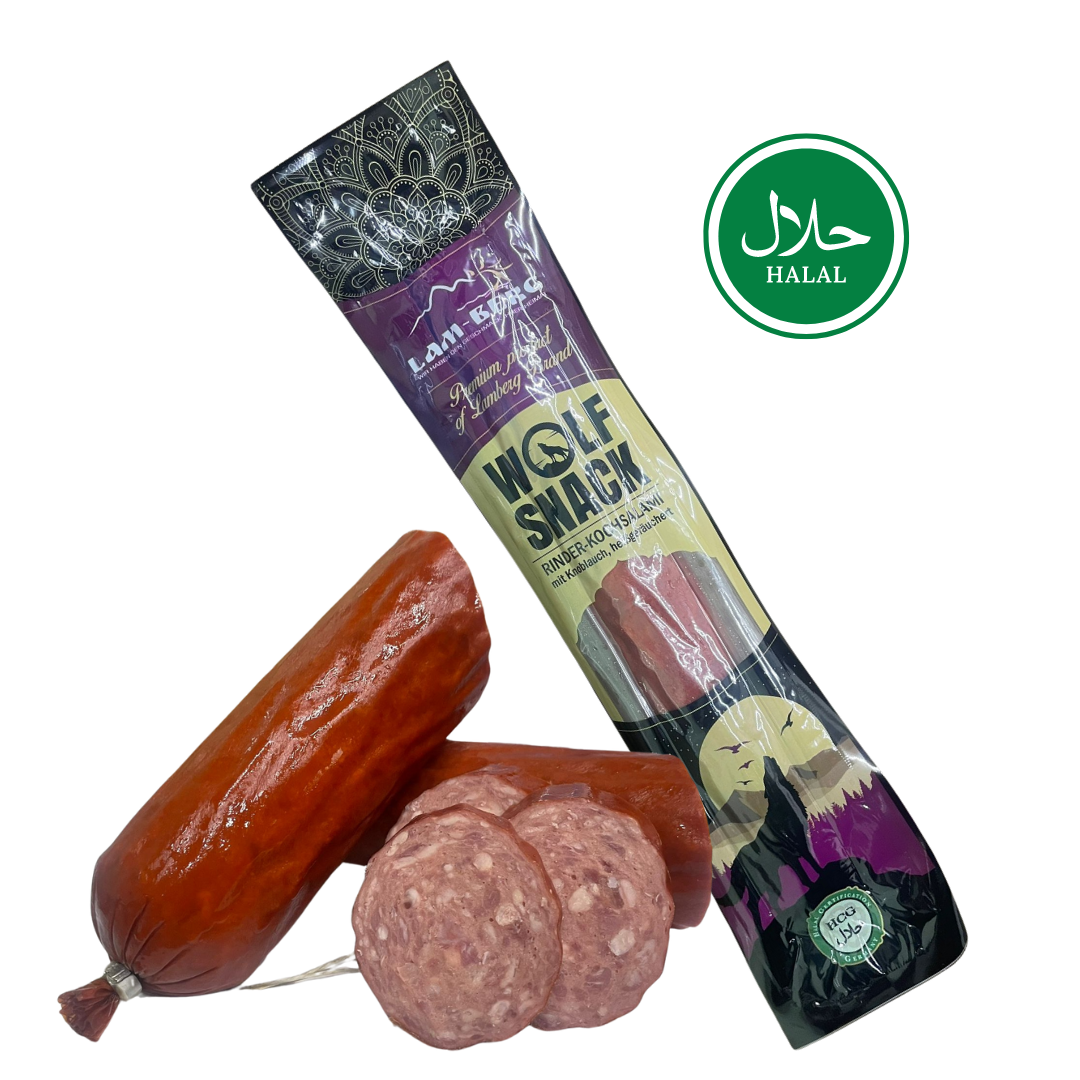 wolf 2 Kiełbasa Wołowina 100% Salami z czosnkiem "Wolf Snack" 450g