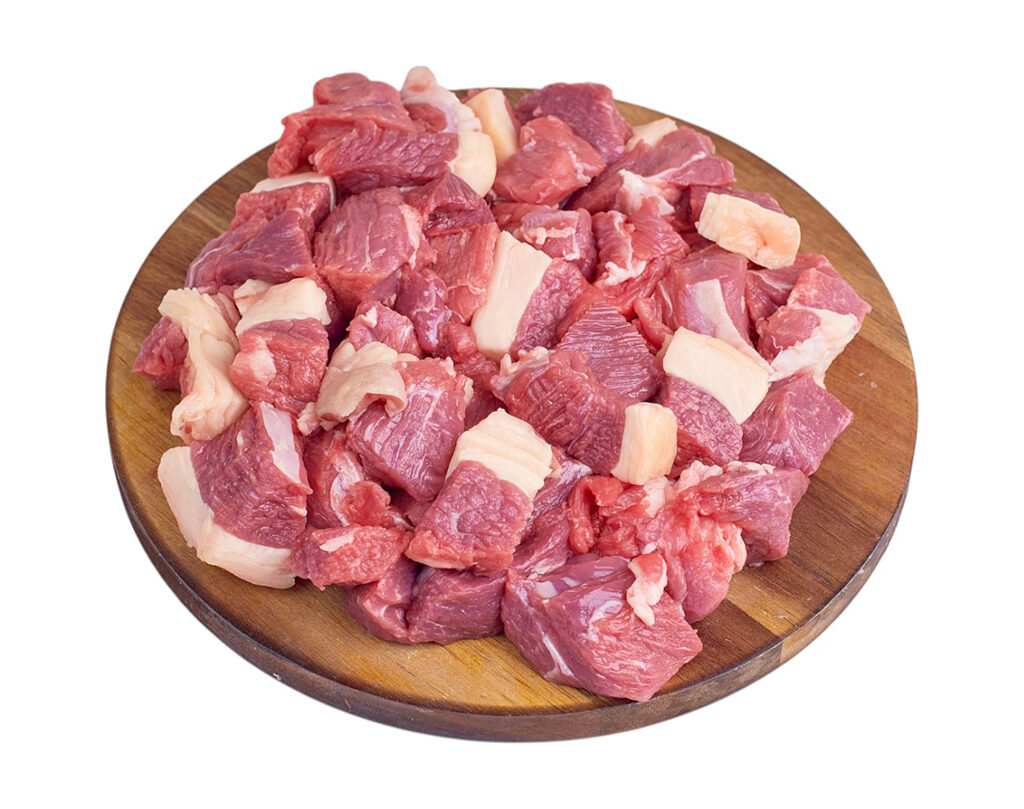 Mięso Wołowe Gulaszowe Pokrojone w Kostkę 1 kg (do 25% tłuszczu)
