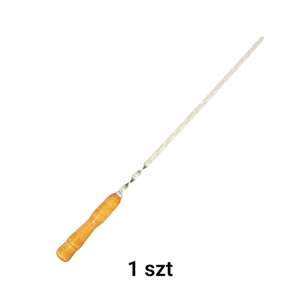 Szpikulec Grillowy do Szaszłyków 74 cm z Drewnianą Rączką – 1 szt. (Dostawa tylko w Warszawie)